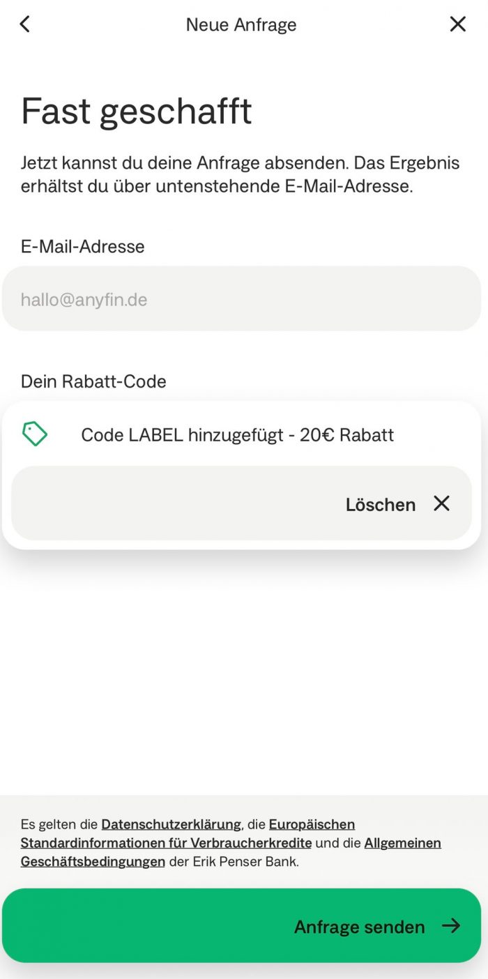 Rabattcode LABEL für 20 Euro @Anyfin