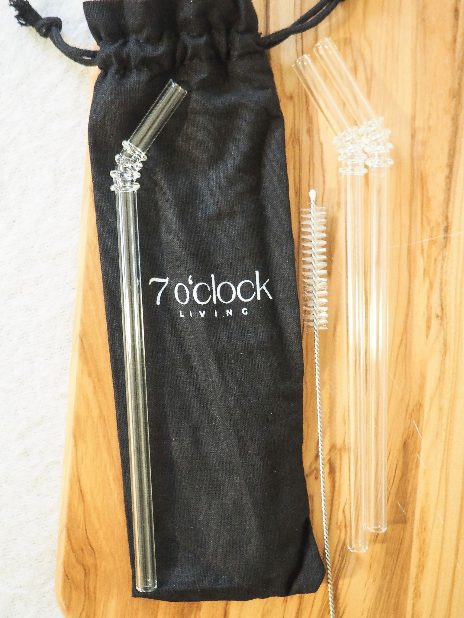 Glasstrohhalme von 7 O’Clock Living – nachhaltig und wiederverwendbar Glasstrohhalme aus Glas als nachhaltige Trinkaccessoires von 7 O’Clock Living