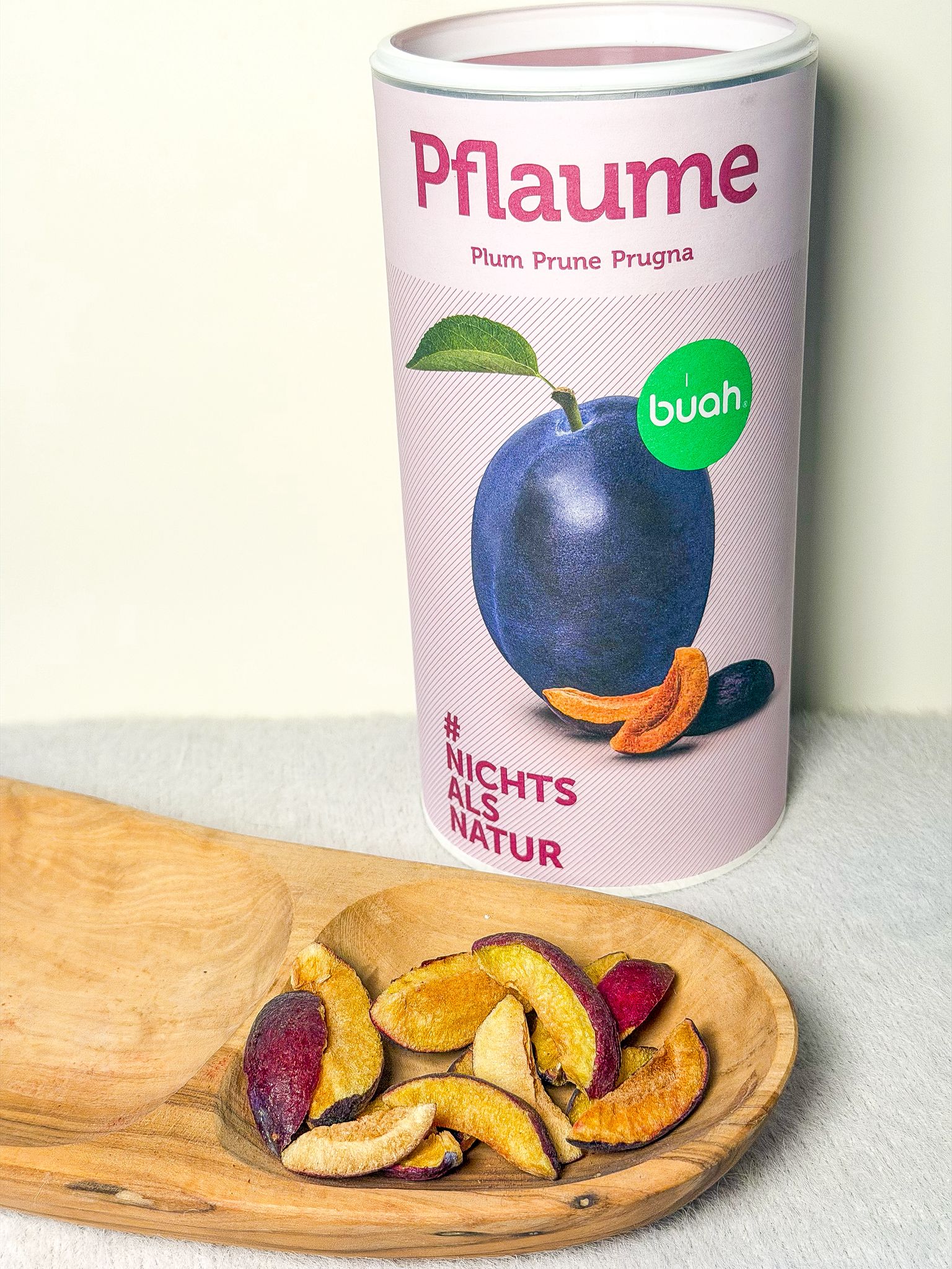 BUAH Pflaume – gefriergetrocknete Früchte natürlich & pur Gefriergetrocknete Pflaumen von BUAH ohne Zusätze – 100 % Frucht mit leicht herbem, natürlichem Geschmack.