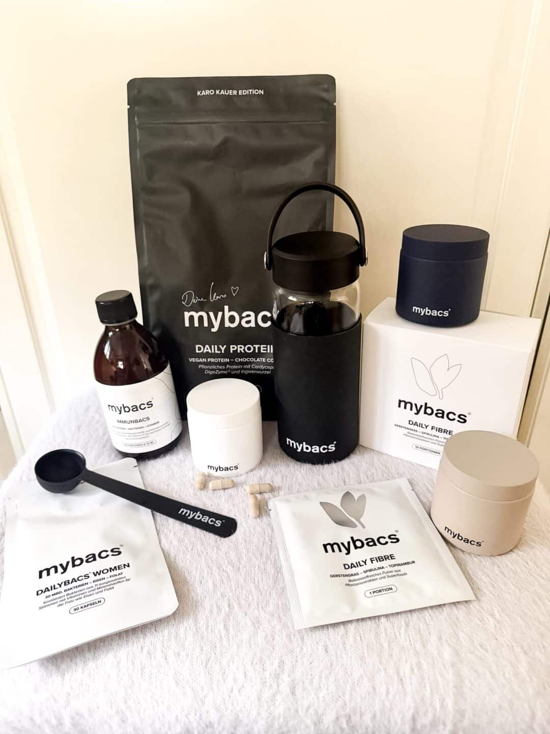 MYBACS Produkte mit Rabattcodes LABELNEW für 25 % Neukundenrabatt und LABELMYBACS für 20 % auf Bestandskunden-Abos.